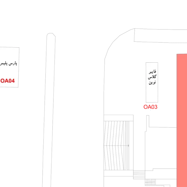 نقشه فضای باز بیست و پنجمین نمایشگاه بین المللی رنگ و رزین 1404